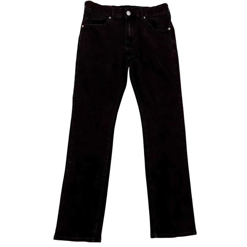 True Religion Men's Ricky Relaxed Straight Black Jeans Sz 31x33 Imperfection